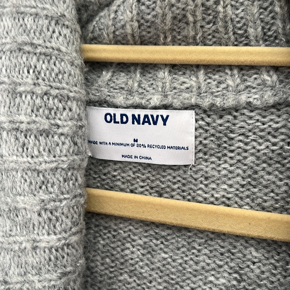 Old Navy Gray Shawl Collar Buttoned Cardigan - Picture 2 of 4